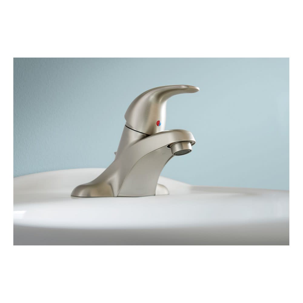 Moen Adler Bathroom Faucet Spot Resist Brushed Nickel Low Arc