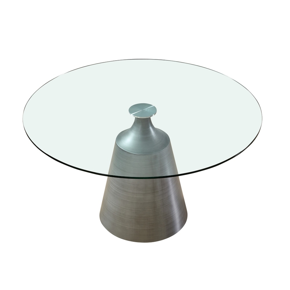 DAVEE FURNITURE Dining Table with Glass Table Top   53*53*30 inches