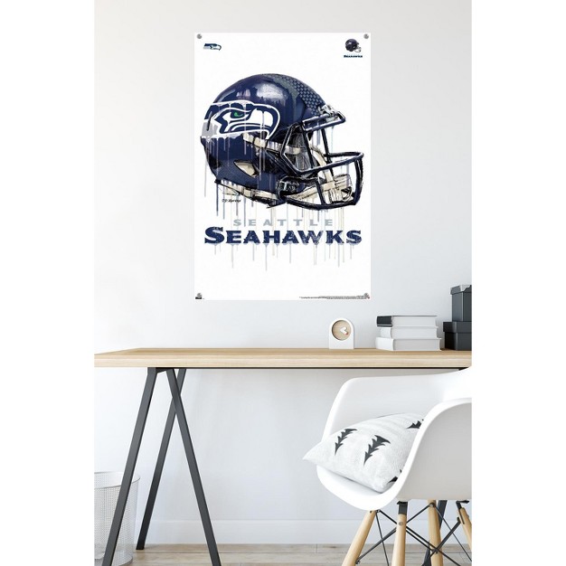 Trends International Nfl Seattle Seahawks Drip Helmet 20 Unframed Wall Poster Prints