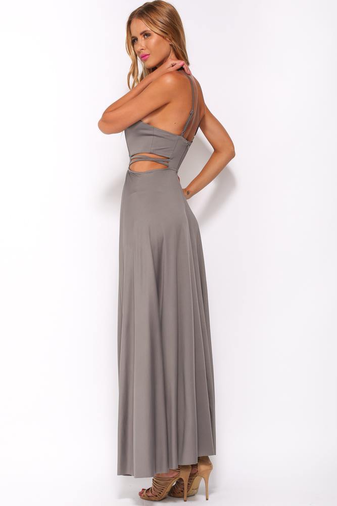 Kiss My Lips Maxi Dress Grey