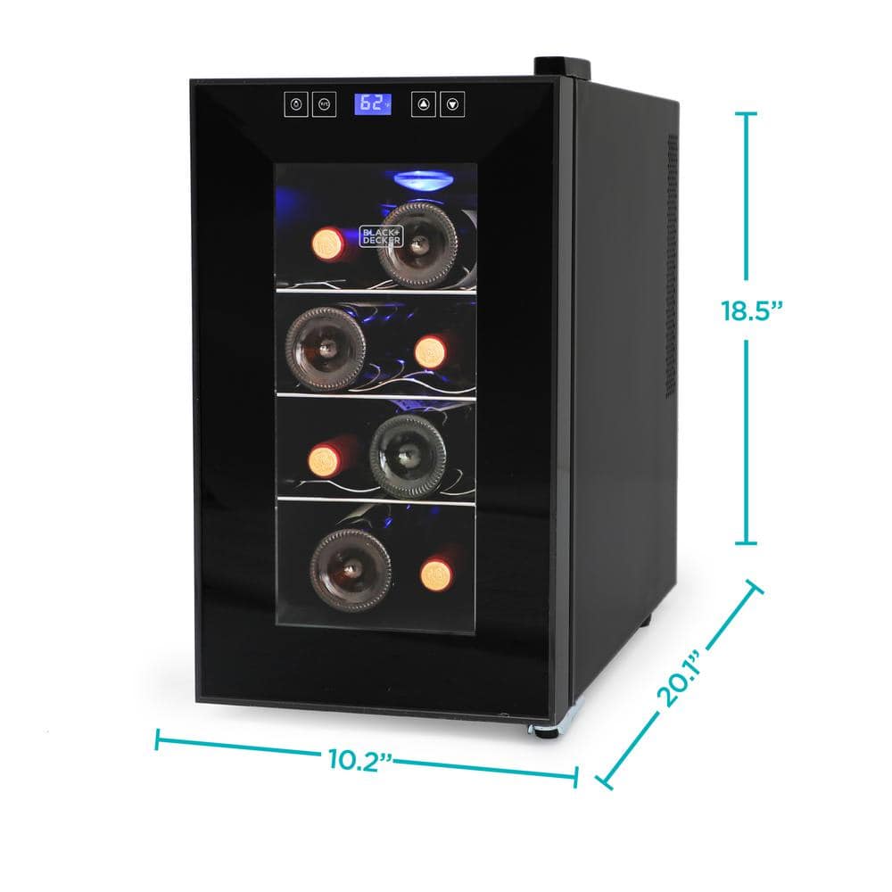 BLACK+DECKER 10.24 in. Wide 8-Bottle Capacity Wine Cellar BD60026