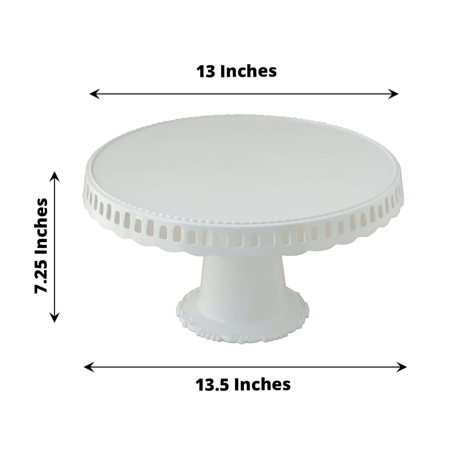 4 Pack White Round Pedestal Footed Reusable Plastic Cupcake Stands With Interchangeable Ribbon Trim Edge 13