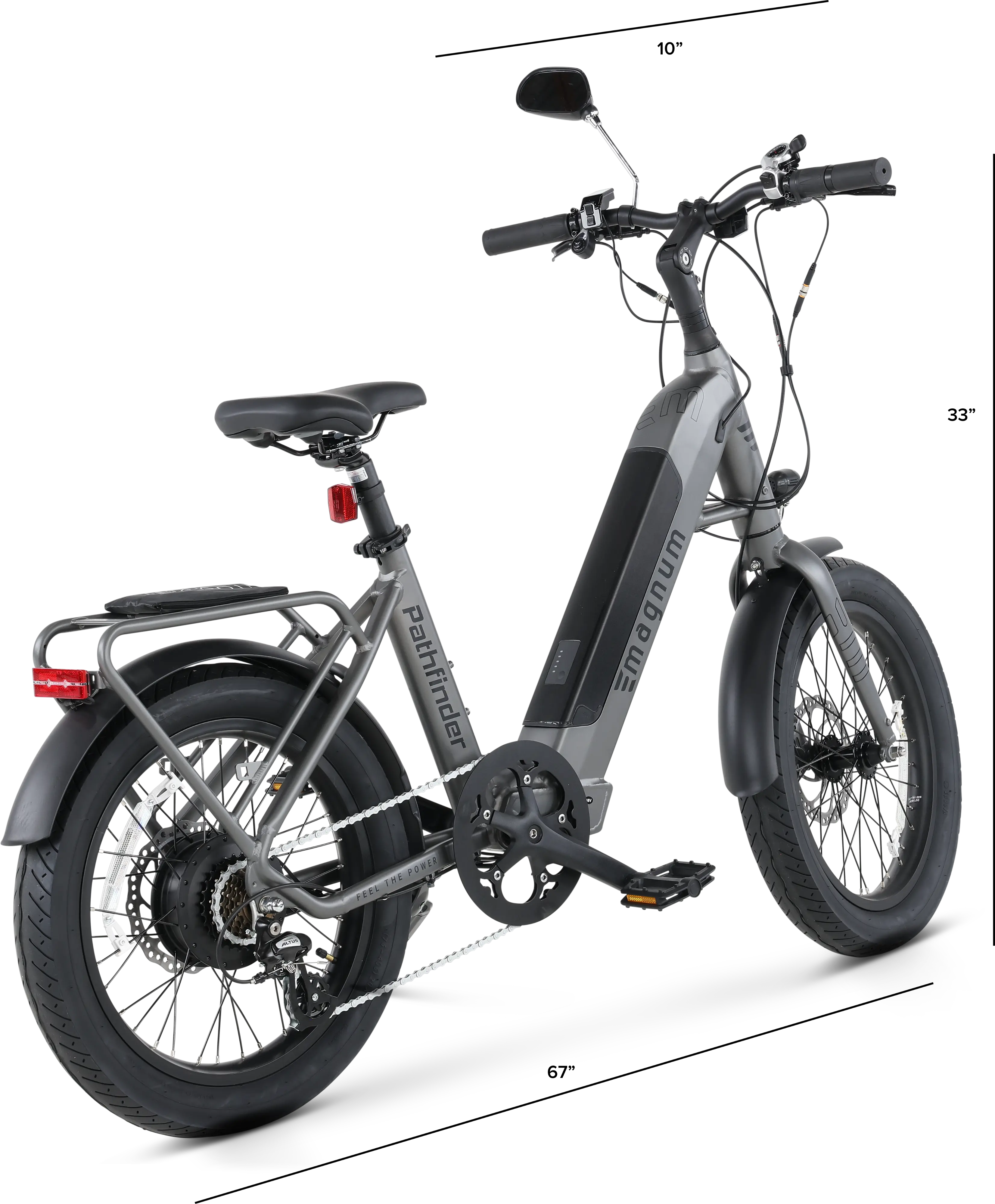 Magnum Pathfinder 48-Volt， 500W Electric Bike - Slate Gray