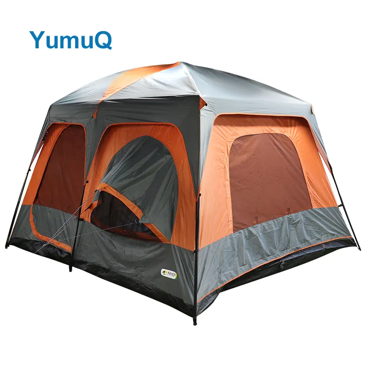 YumuQ 12 People Men Family Frame 3 Room House Hiking Easy To Carry Pop Up Tent Camping  Weather