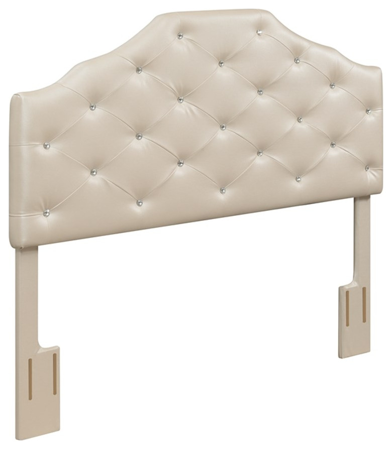 Dawson Pearl Faux Leather Upholstered Queen Headboard   Transitional   Headboards   by Homesquare  Houzz