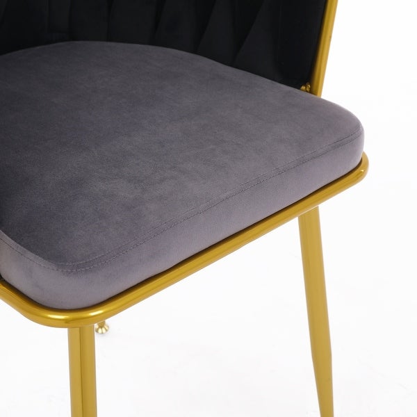 JASIWAY Velvet Accent Chair with Back Arm and Gold Metal Legs