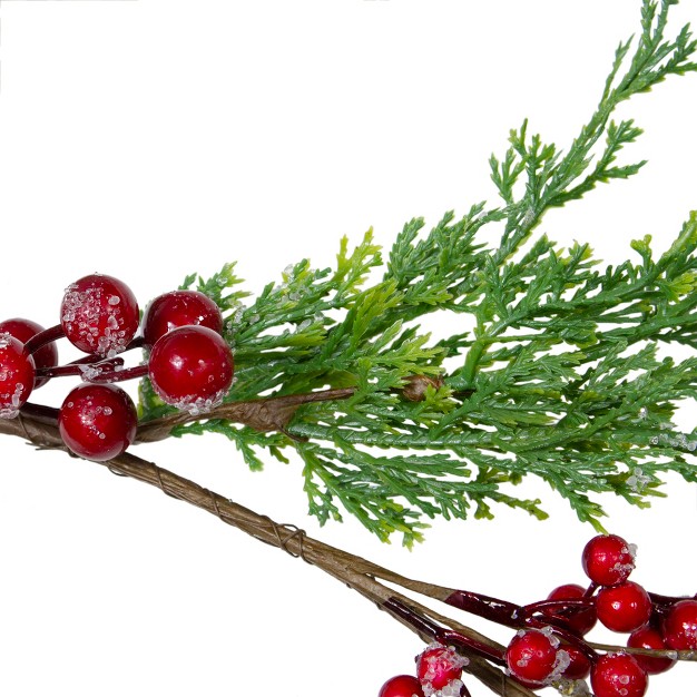 Frosted Red Berry Artificial Christmas Garland Unlit