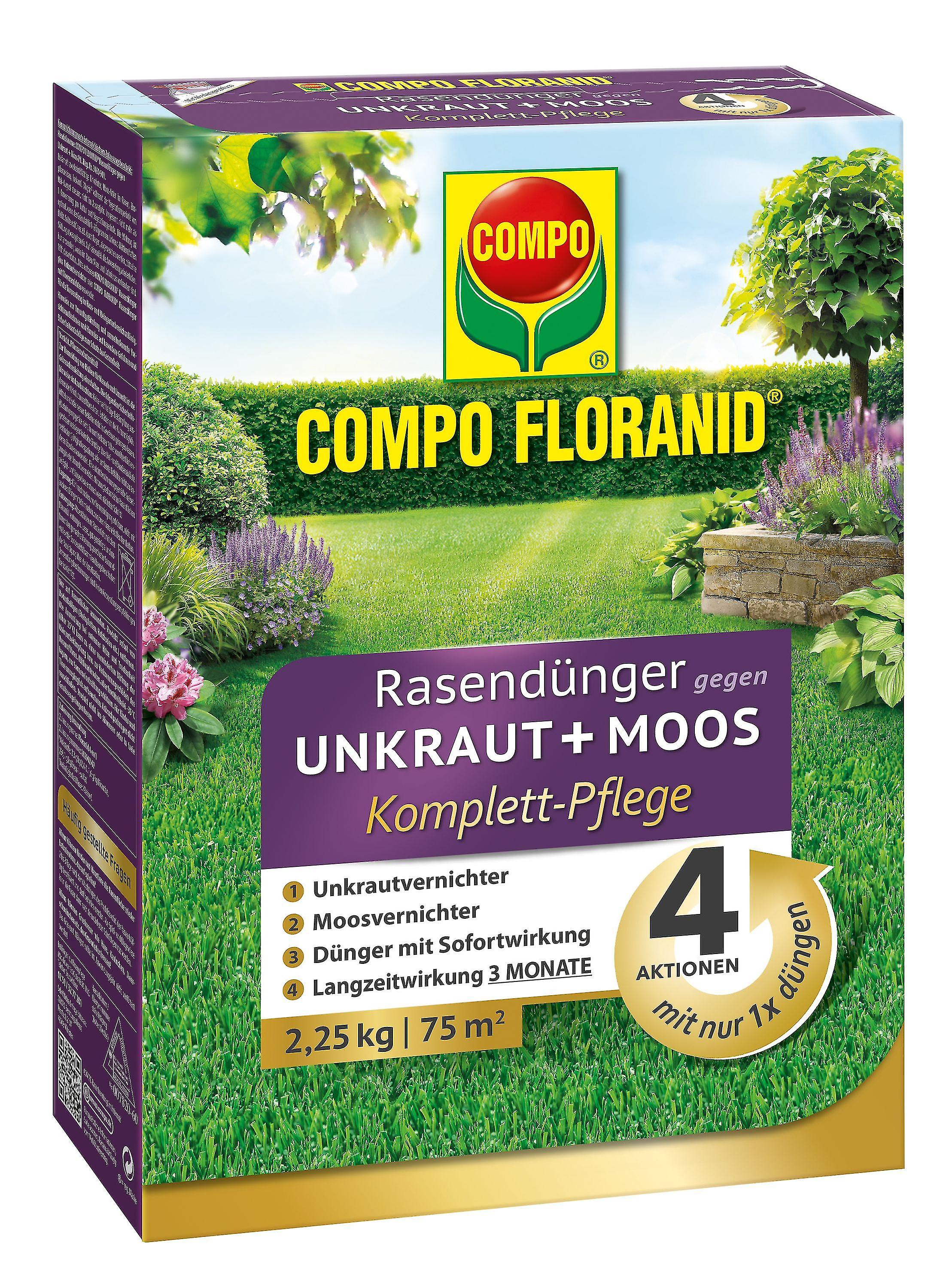 COMPO Floranid?? Rasend??nger gegen Unkraut + Moos Komplettpflege， 2，25 kg