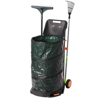 Gardenised All Purpose Garden Cart and Leaf Collector Bonus Hand Leaf Rakes Included QI004031_286