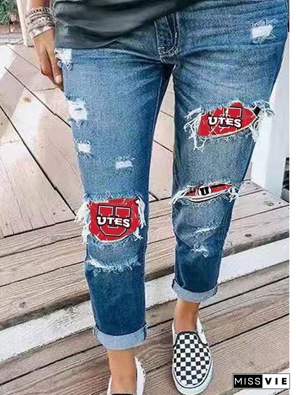 Women Bottoms Jeans Graphic