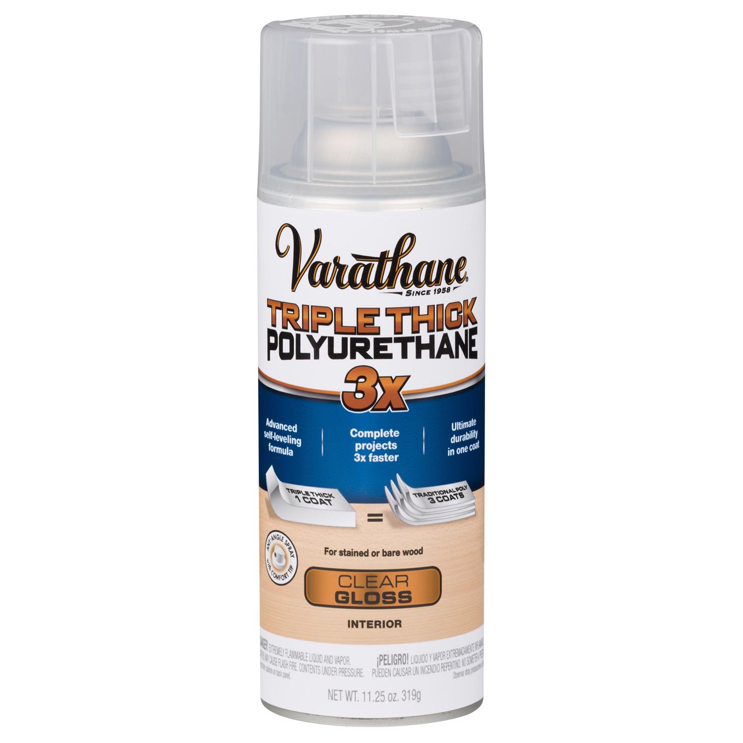 Varathane Transparent Gloss Clear Water-Based Triple Thick Polyurethane 11.25 oz