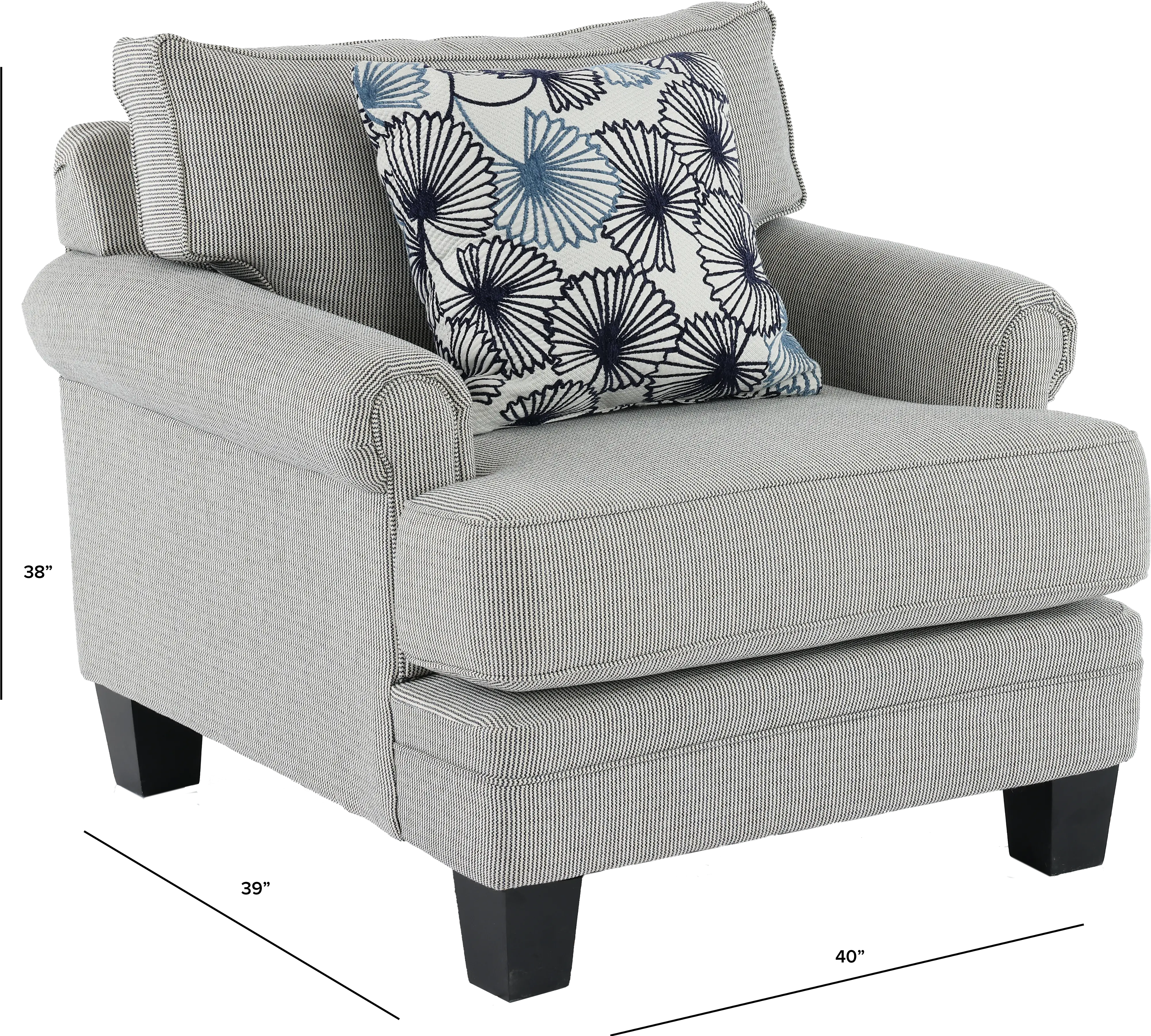 Santa Barbara Blue and Cream Striped Chair