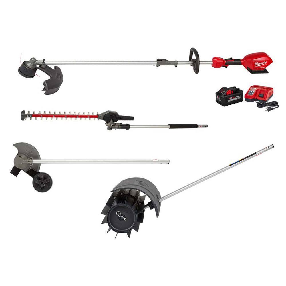 MW M18 FUEL 18V Lithium-Ion Brushless Cordless QUIK-LOK String Trimmer Kit wRubber Broom Edger Hedge Trimmer Attachments 2825-21ST-49-16-2740-49-16-2718-49-2719