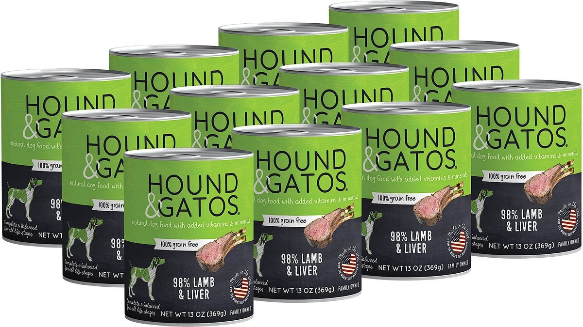 Hound and Gatos 98% Lamb and Liver Grain-Free Canned Dog Food