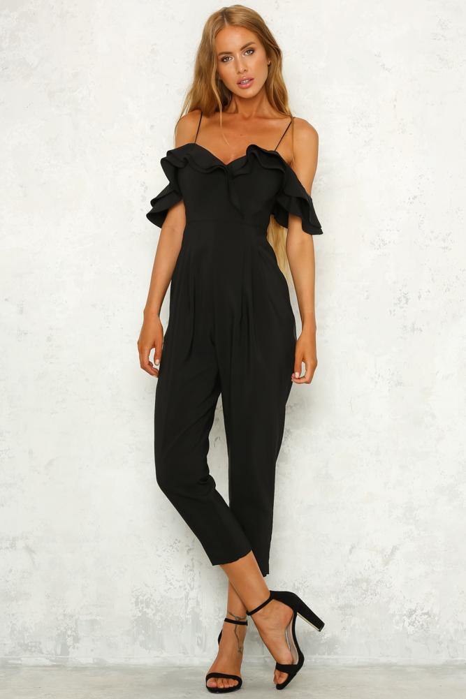 Long Distance Love Jumpsuit Black