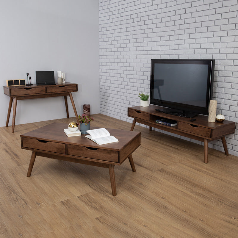 LAMAR Entertainment TV Unit with 2 Drawers 150cm - Walnut