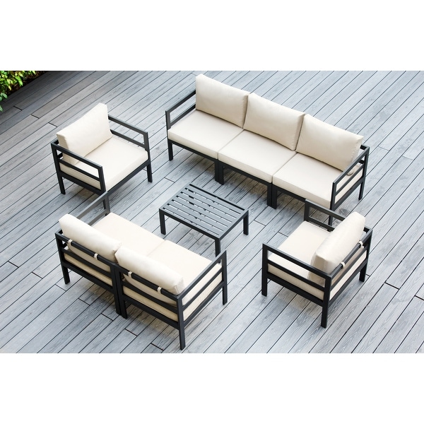 Ohana Outdoor 8pc. Cushioned Aluminum Sectional