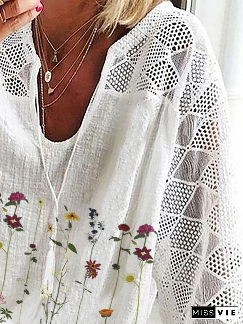 Plus size Floral Casual Tops