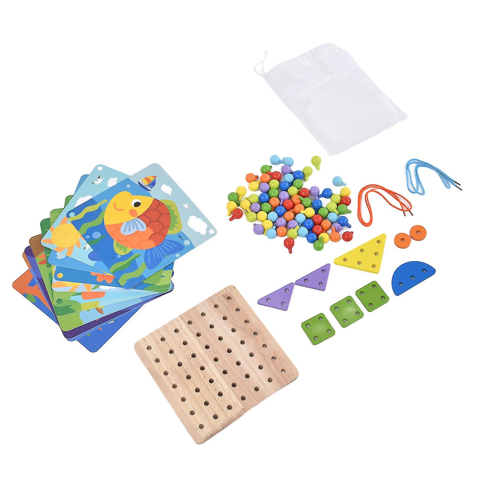 Early Education Musthroom Nali Puzzle Toy Button Art Toys Color Matching Pegboard for 3 Year Up Kids2 in 1 Early Education