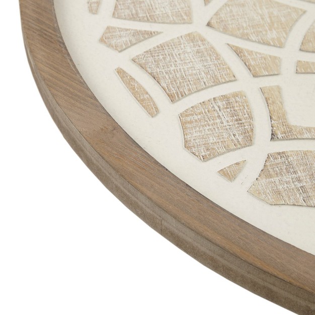 Leah Round Two tone Medallion Wall Decor Natural white Madison Park