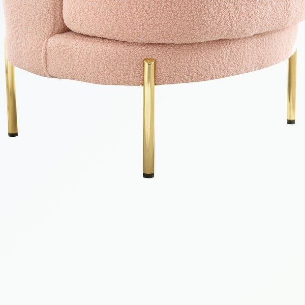 Accent Chair Upholstered Curved Backrest with Golden Adjustable Legs