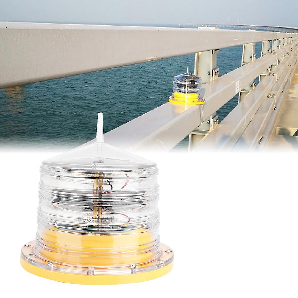 Red Flashing Solar Led Signal Light Marine Boat Dock Barge Beacon Light Ip68 Waterproof