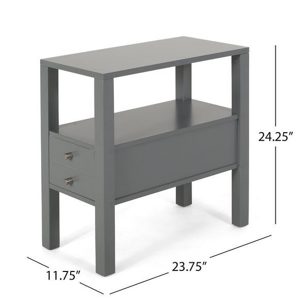 Timber Contemporary Wooden Side Table with Drawer by Christopher Knight Home - 11.75