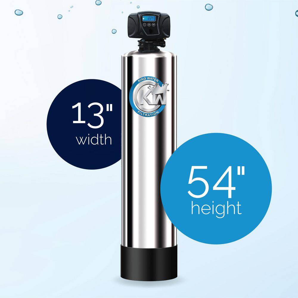 KING WATER FILTRATION Platinum Series 25 GPM 6-Stage Water Municipal Filtration and Salt-Free Conditioning System (Treats up to 6 Bathrooms) KW-PLA-MUN-1354