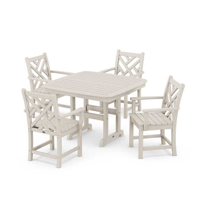 Polywood Chippendale 5-Piece Dining Set with Trestle Legs PWS911-1