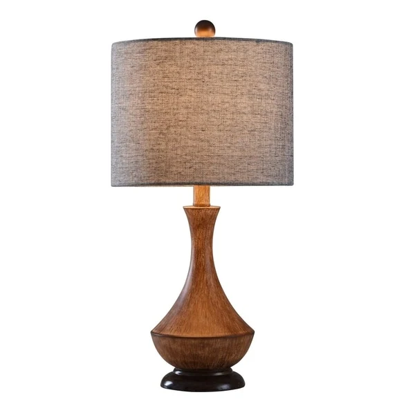 StyleCraft Adrian Painted Light Brown Table Lamp - Heathered Chocolate Shade