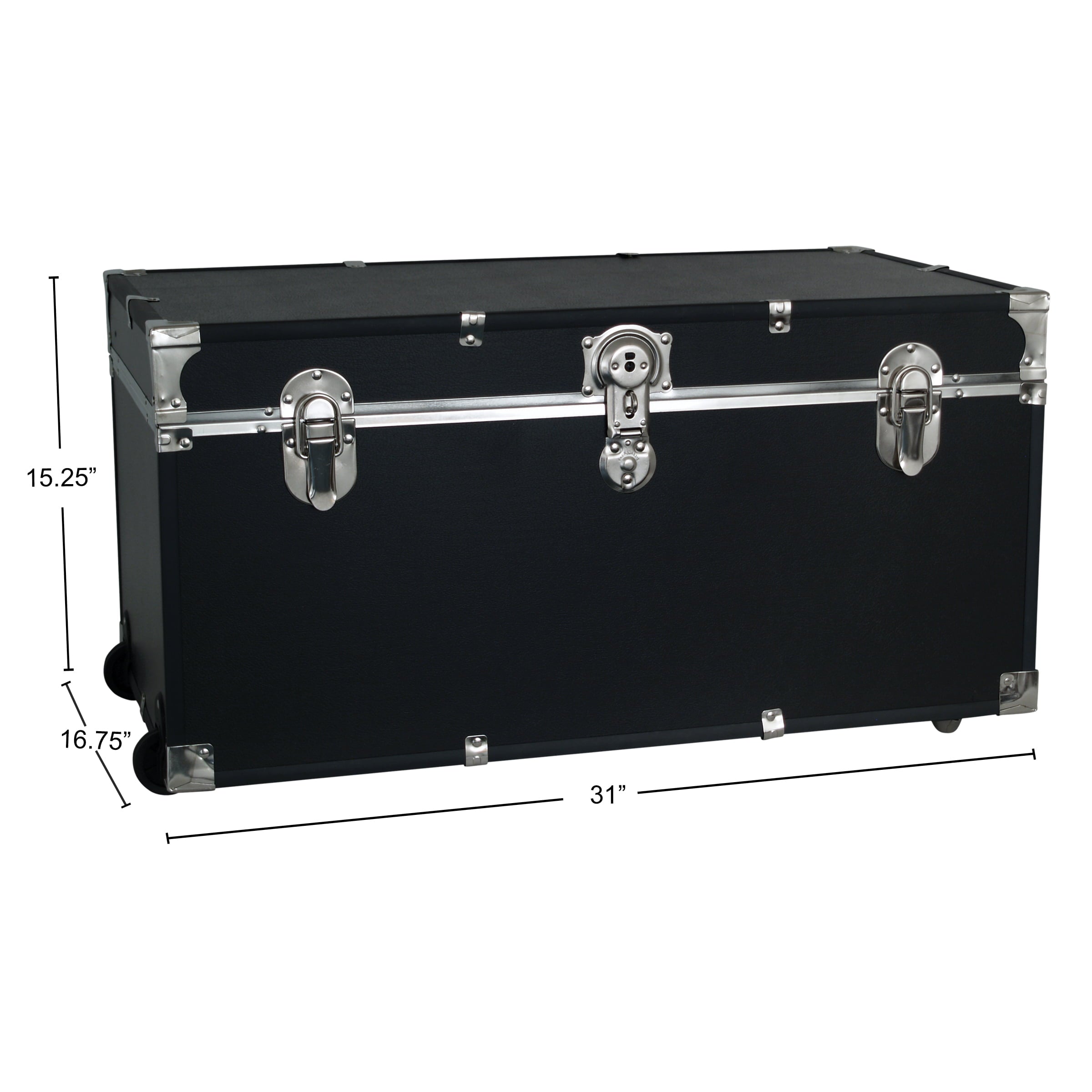 Seward Trunk Traveler 31 in. Locking Trunk with Wheels - Black