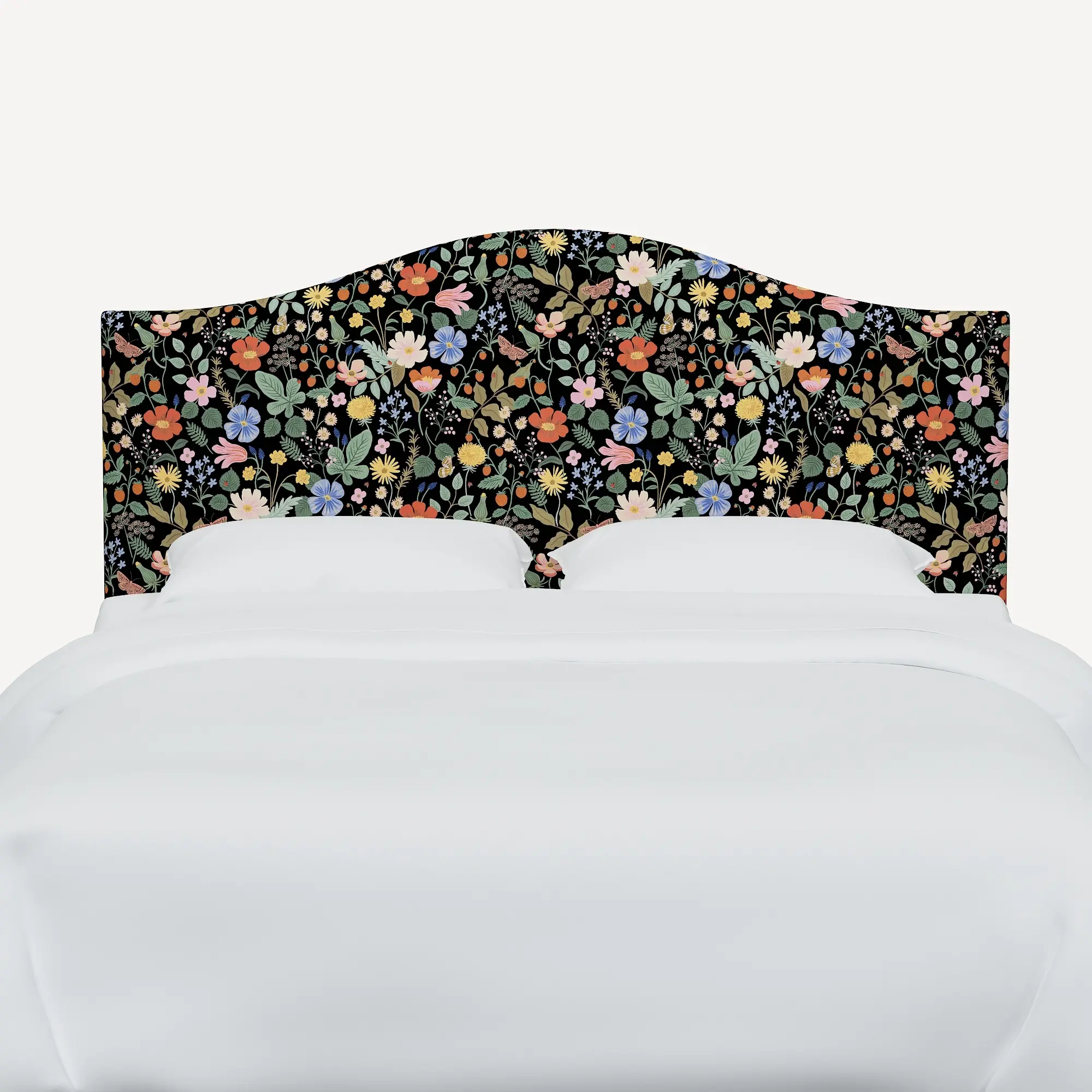 Rifle Paper Co Mayfair Black Strawberry Fields Twin Headboard