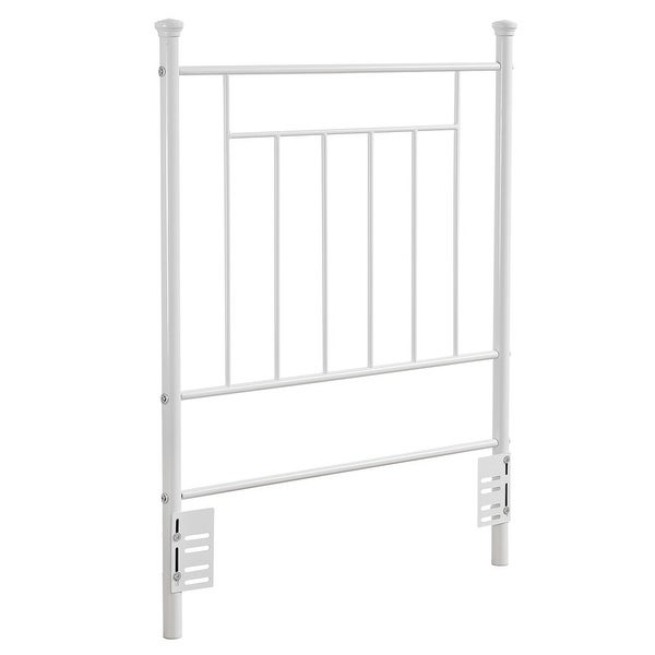 White Iron Frame Twin Headboard - - 36061698