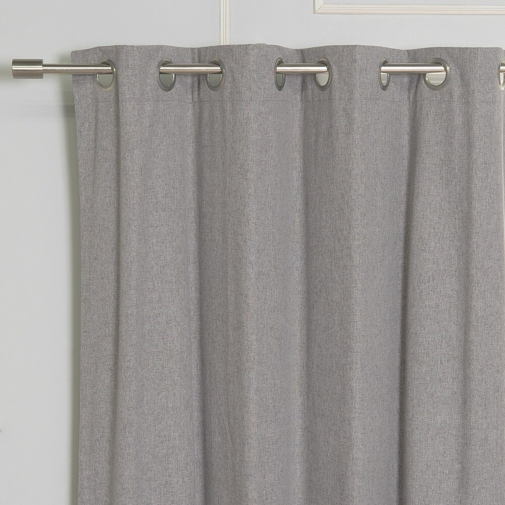 Aurora Home Linen Textured Grommet Thermal Total Blackout Curtain Pair