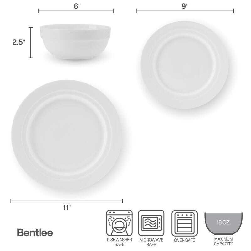 Mikasa Bentlee 12PC Dinnerware Set  Service for 4