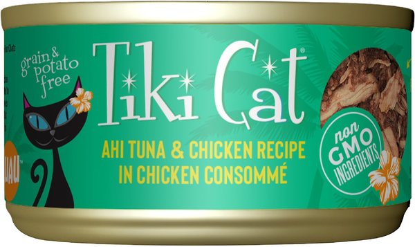 Tiki Cat Hookena Luau Ahi Tuna and Chicken in Chicken Consomme Grain-Free Canned Cat Food