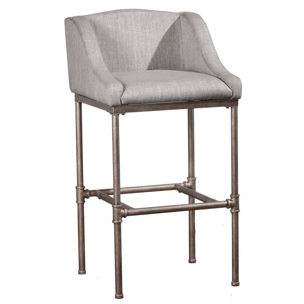 Hillsdale Furniture Dillon Metal 35.25 in. Textured Silver Counter Height Stool 4188-826