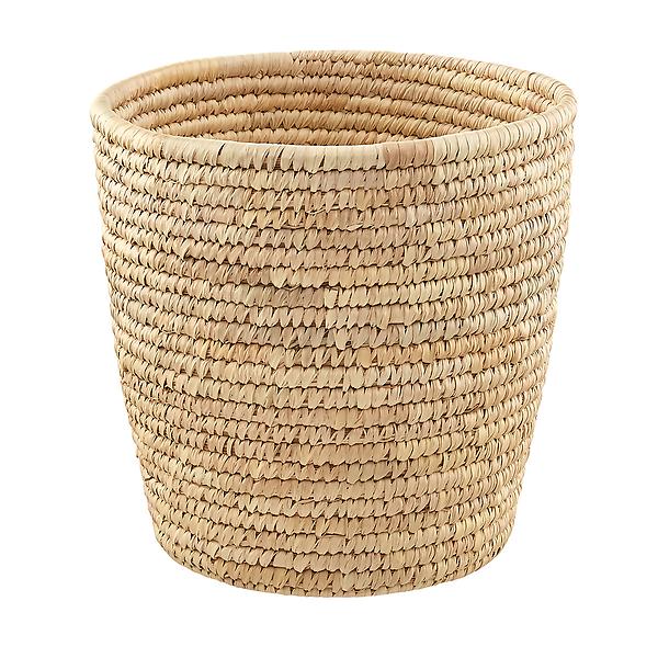 Palm Leaf Round Wastebasket