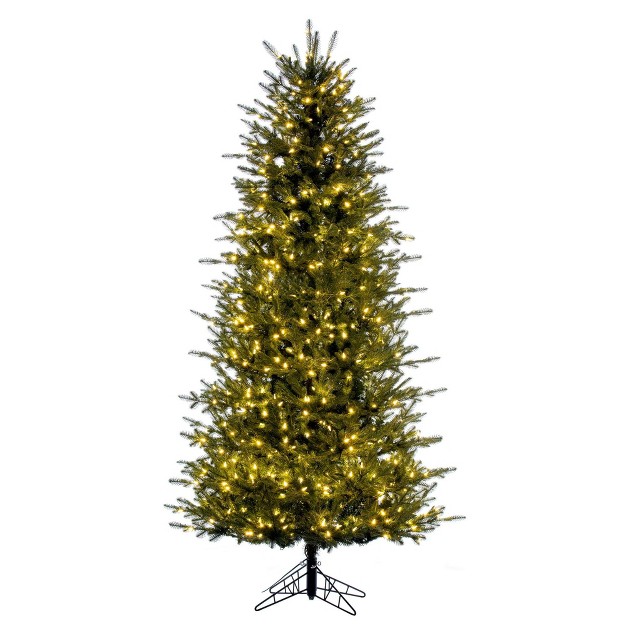 Georgian Fraser Fir Artificial Pre-lit Christmas Tree With Folding Metal Tree Stand