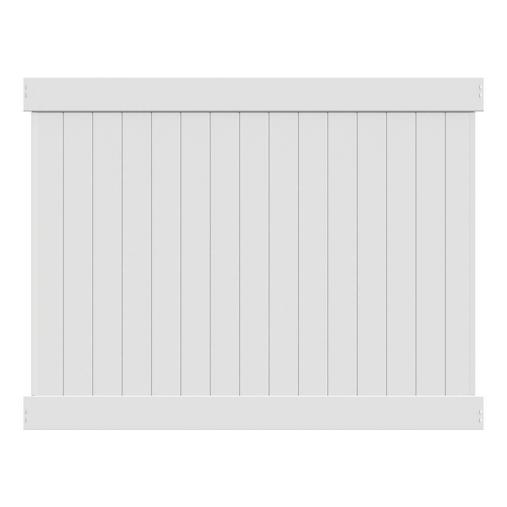 Veranda Acadia 6 ft. x 8 ft. White Vinyl Privacy Fence Panel Kit 73013794