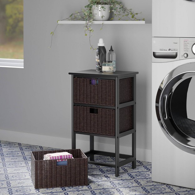 Omaha Storage Rack With Baskets Black Winsome