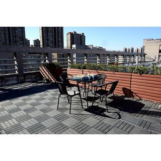 12 in. x 12 in. x 0.75 in. Outdoor Interlocking Polypropylene and Flooring Tiles in Dark Gray ( 44 Pack ) 44 sq. ft. W-ZCS-68