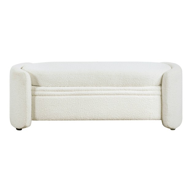 Makine Glam Boucle Storage Bench For Bedroom And Entryway Homes Inside Out