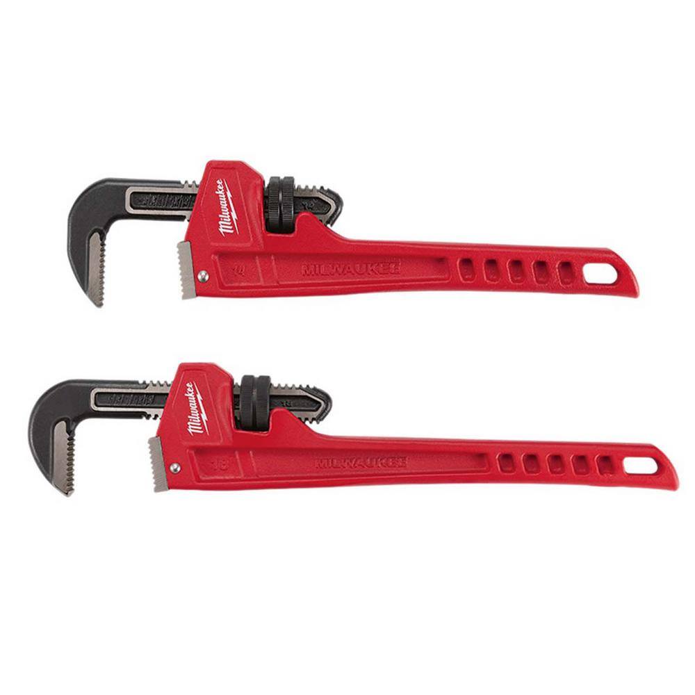 MW 14 in. and 18 in. Steel Pipe Wrench Set (2-Piece) 48-22-7114-48-22-7118