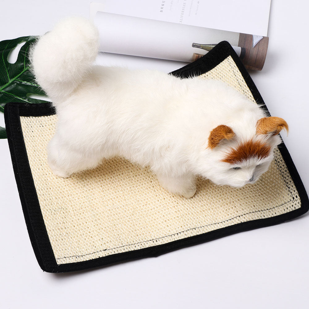 ODOMY Cat Scratch Pad Cat Scratching Mat and Natural Sisal Fabric Sofa Shield Furniture Pad Durable and Washable Cat Scratcher Pad Cover Wiith a Ball