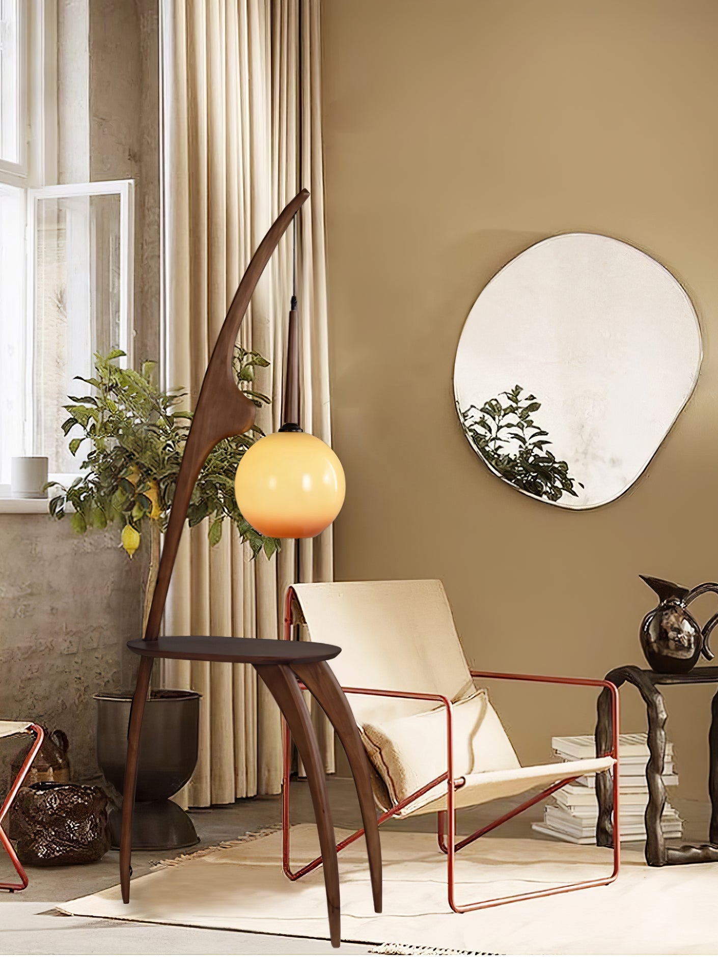 Curved Mantis Arm Floor Lamp