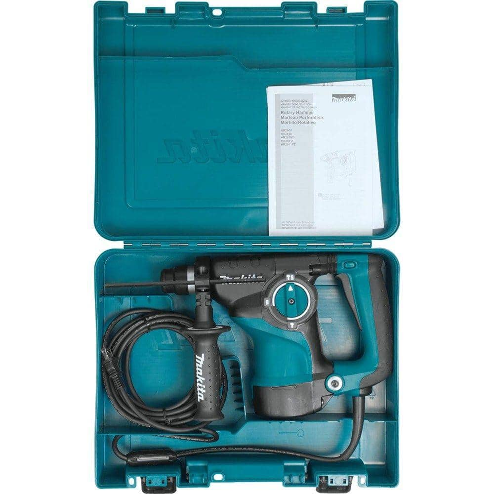 Makita 7 Amp 1-1/8 in. Corded SDS-Plus Concrete/Masonry Rotary Hammer Drill with Side Handle and Hard Case HR2811F