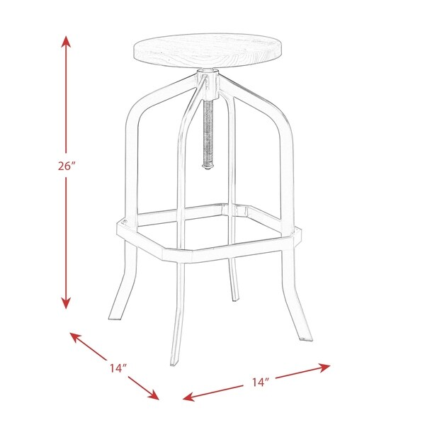 Picket House Furnishings Court Adjustable Backless Bar Stool