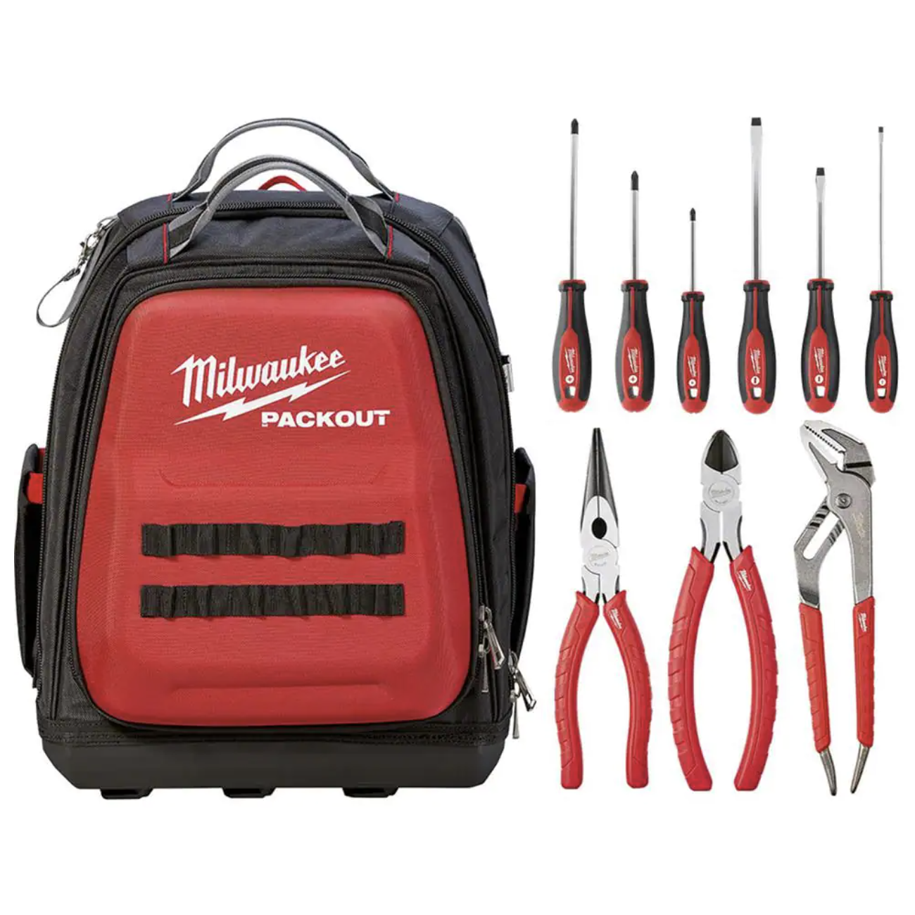 Milwaukee 15 in. PACKOUT Backpack with 9-Piece Tool Set