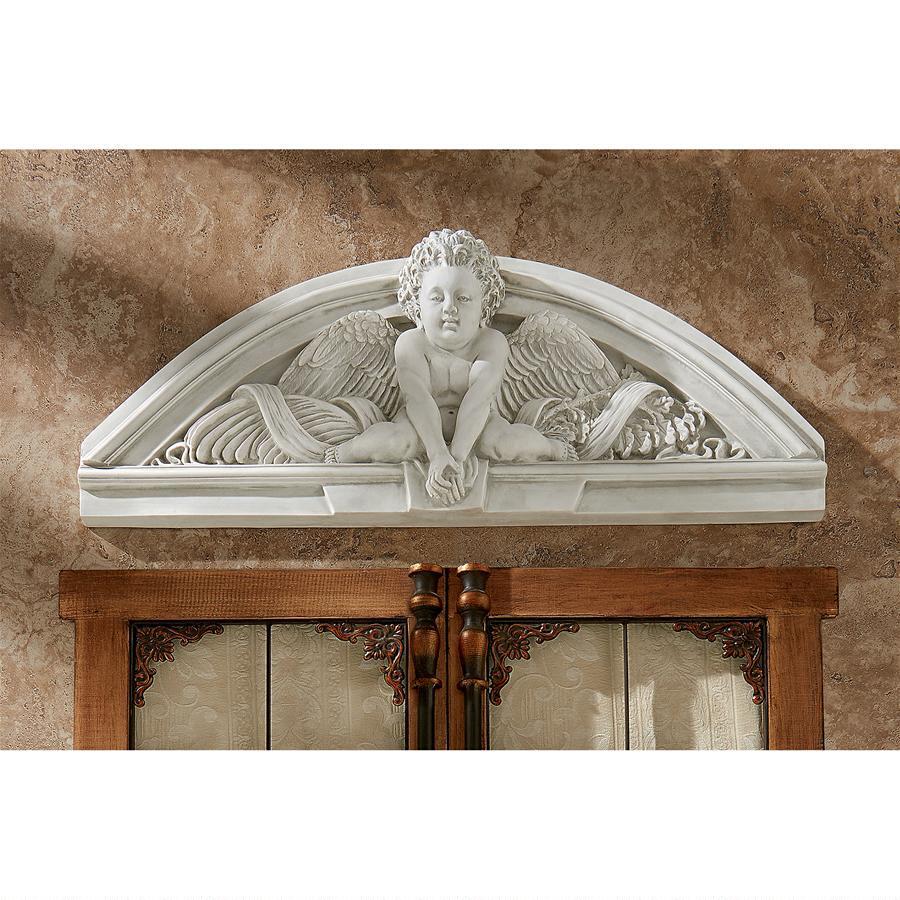 Design Toscano Cherubs Grande Welcome Sculptural Wall Pediment